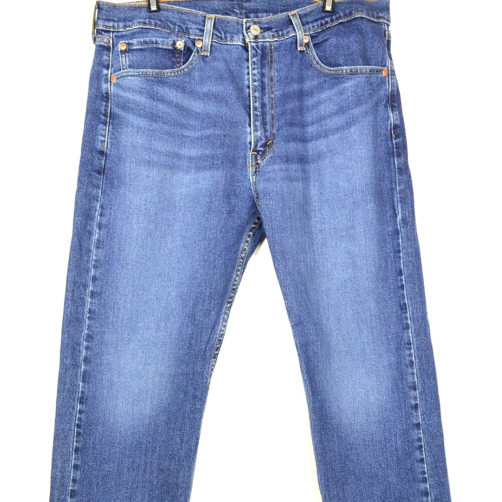 Levi's 505 Men's Size W36 L30 Blue Dark Wash Relaxed Fit Denim Jeans